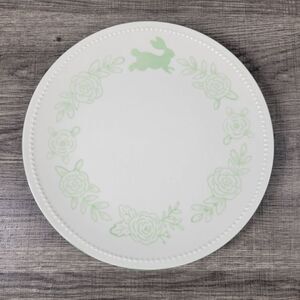 Threshold White and‎ Seafoam Green Floral and Bunny Pattern Easter Dinner Plate